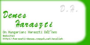 denes haraszti business card